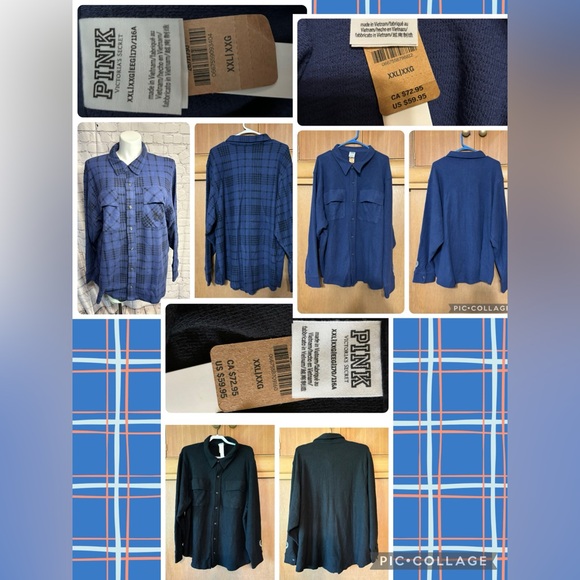 NWT women’s XXL PINK by VS flannel bundle